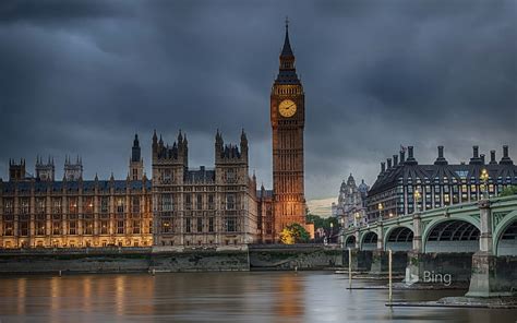 Houses Of Parliament On A Cloudy Evening In London Bing Sonu Rai Hd