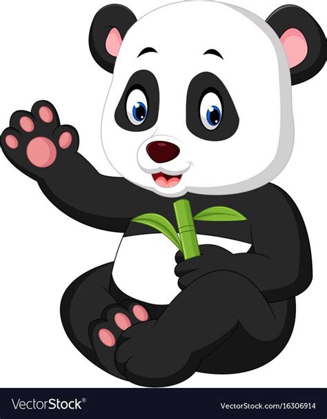 Baby Panda Cartoon Vector Image On Vectorstock Cute Panda Cartoon