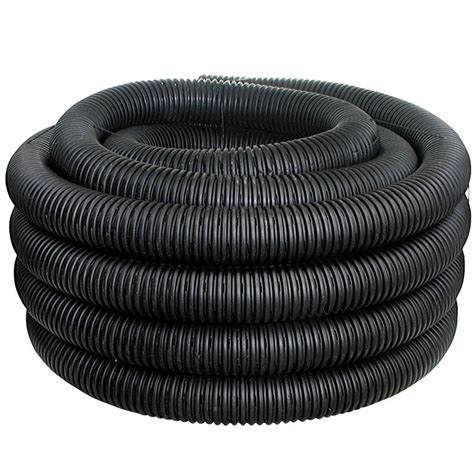 4 In X 10 Ft Corrugated Hdpe Drain Pipe Solid With Bell End 4540010