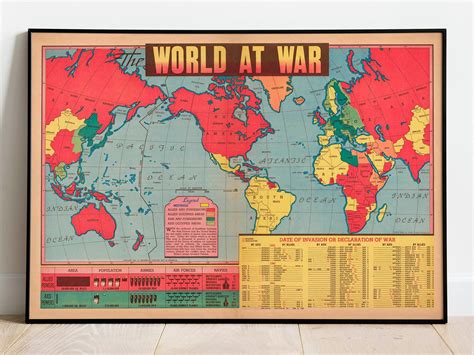 World War 2 Poster Allies Poster Axis Poster Usa Ww2 Etsy
