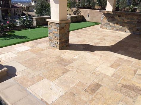 Tuscany Chateaux Travertine Tile Patio Pavers Design Travertine