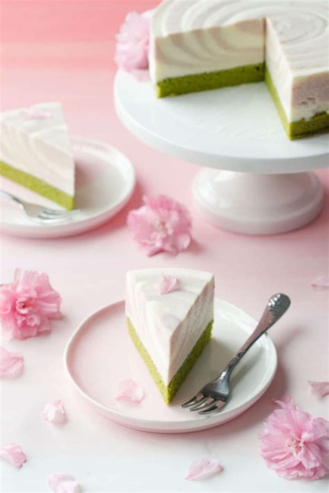 Sakura Matcha Mousse Cake Love And Olive Oil