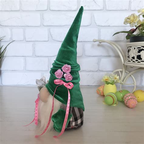 Spring Gnome Easter Gnome With Egg Easter Gnome With Hat Etsy
