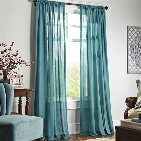 Wilko blush crushed velvet effect lined. Quinn Sheer Curtain - Teal | Pier 1 Imports | Cortinas ...