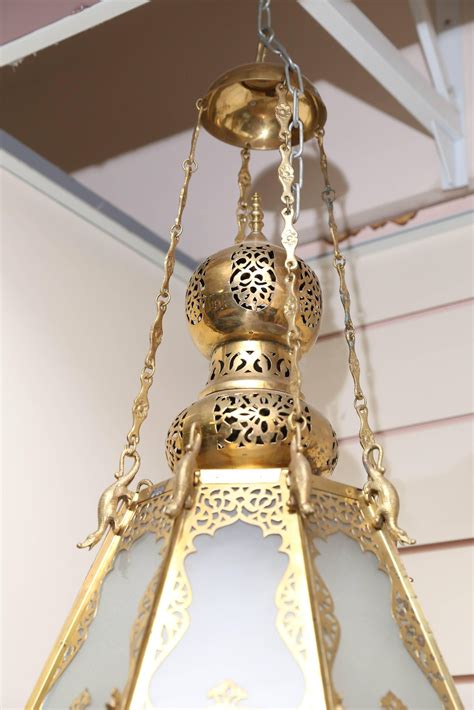 Midcentury Brass Moroccan Style Lantern From Kashmir At 1stdibs