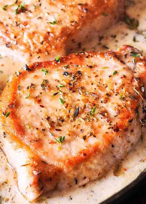 Best Pork Chops In Creamy Herb And Wine Sauce What S In The Pan My Recipe Magic