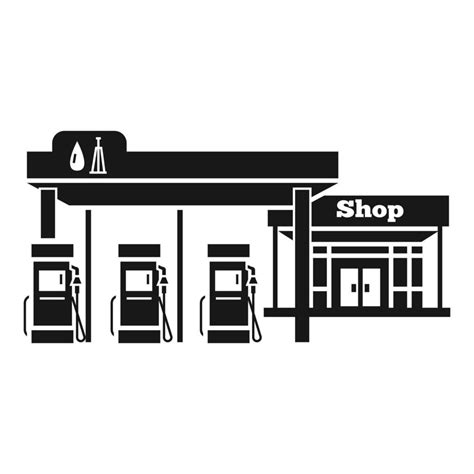 Petrol Station With Shop Icon Simple Style 14187443 Vector Art At Vecteezy