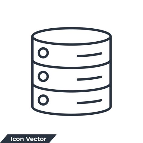 Database Icon Logo Vector Illustration Database Storage Symbol