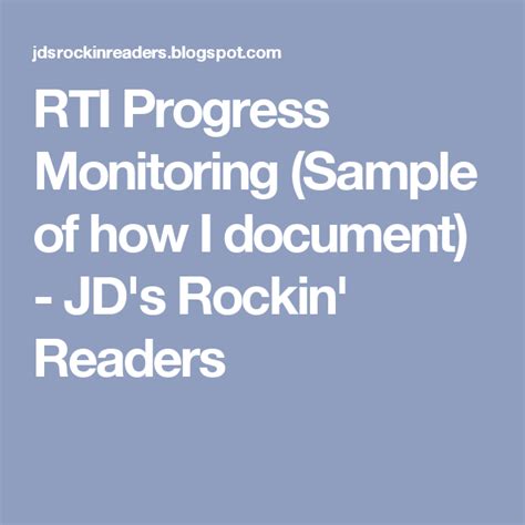 RTI Progress Monitoring (Sample of how I document) | Progress monitoring, First grade teachers ...