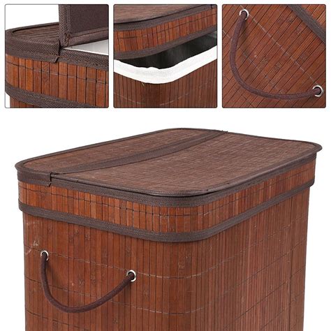 And the bigger your family the bigger the hamper. HOMFA Bamboo Laundry Hamper with Cloth Liner and Removable ...