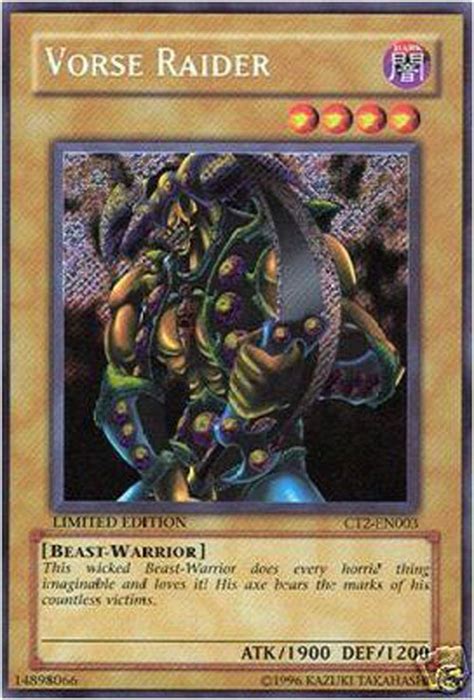 Sell yugioh cards updated their cover photo. Yu-Gi-Oh Card - CT2-EN003 - VORSE RAIDER (secret rare holo) (Mint): Sell2BBNovelties.com: Sell ...