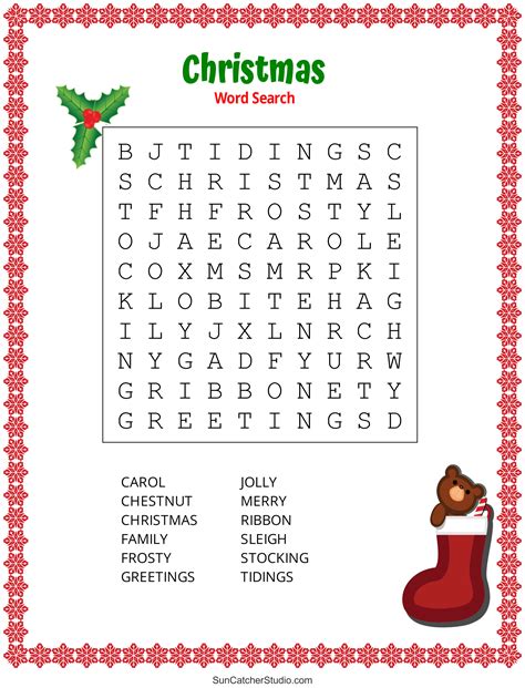 Christmas Word Search Free Printable Pdf Puzzles Diy Projects