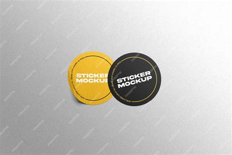 Premium Psd Round Sticker Mockup