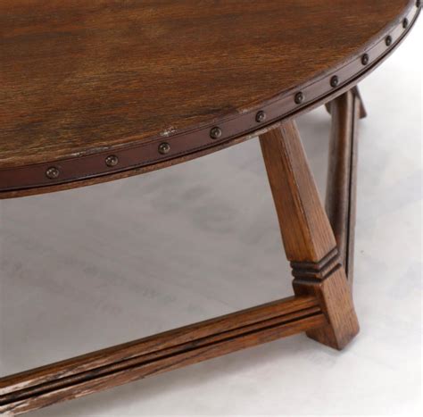 Rectangular solid top with round ends. Old Hickory Martinsville Arts and Crafts Round Oak Coffee ...