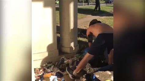 Joggers Cruel Act Against Homeless Man Caught On Video