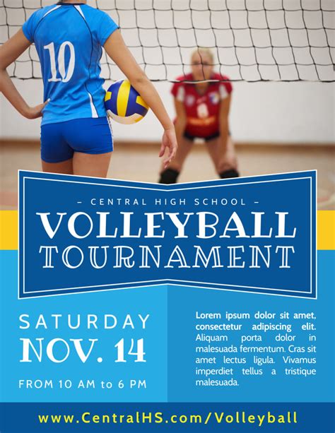 Classic Volleyball Tournament Flyer Template
