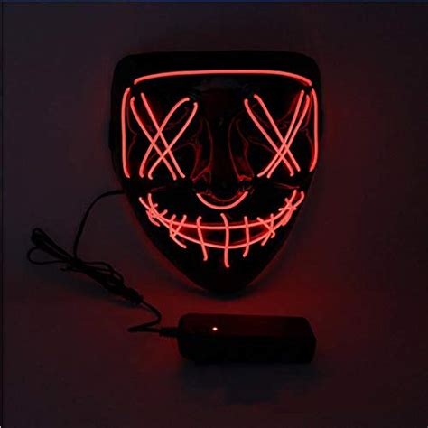 Halloween Scary Maskled Light Up Purge Maskco Splay Costume Mask For