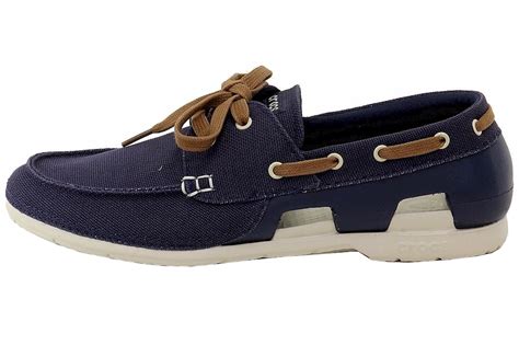 Crocs Mens Beach Line Lace Up Boat Loafers Shoes