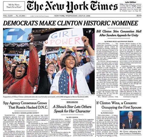 New York Times Front Page Image Get Images Two