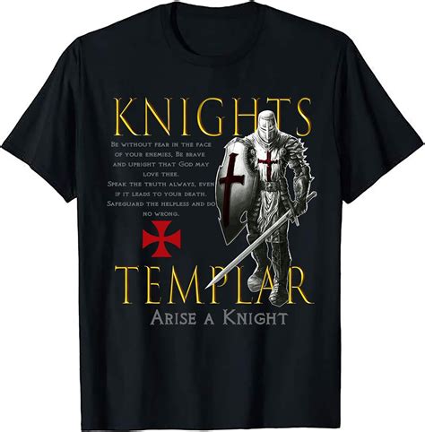 Christian Warrior Knights Templar Oath Angel Wings T Shirt