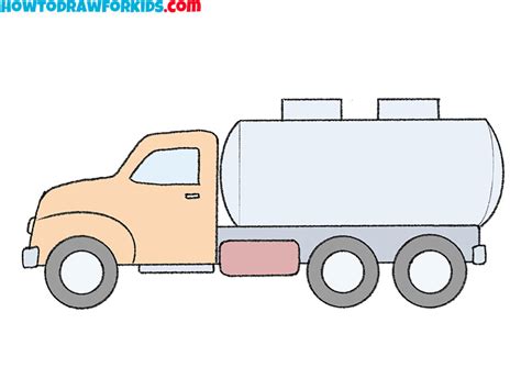 How To Draw A Tank Truck Easy Drawing Tutorial For Kids