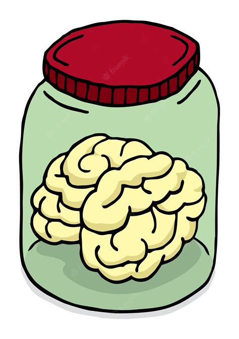 Premium Vector Brain In A Jar