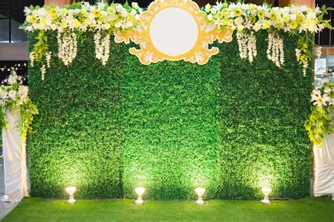 Green Leaves Wall Custom Wedding Party Backdrop For Photography Printed