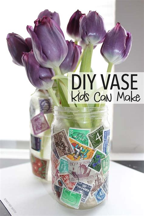 Wash out a glass or plastic fish bowl. Adorable DIY Vase Your Kids Can Make | Sunny Day Family
