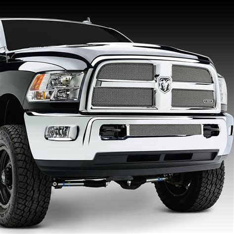 T Rex® Dodge Ram 2013 2014 4 Pc Look Sport Series Chrome Mesh Grille