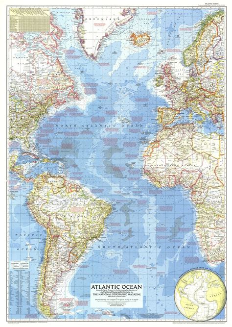 Atlantic Ocean Map 1955