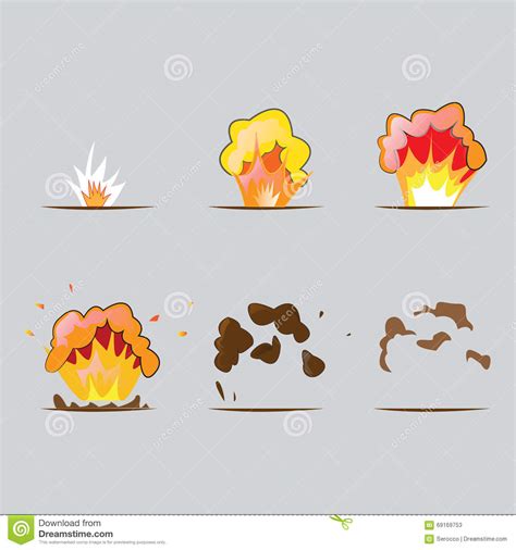 Explosion Effect In Cartoon Style Stock Vector Illustration Of