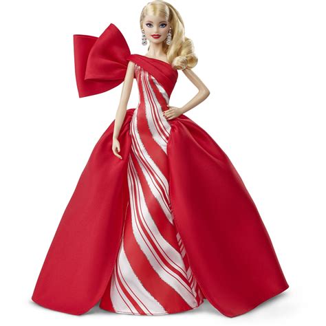 Barbie Holiday Doll Blonde Curls With Red White Gown Walmart