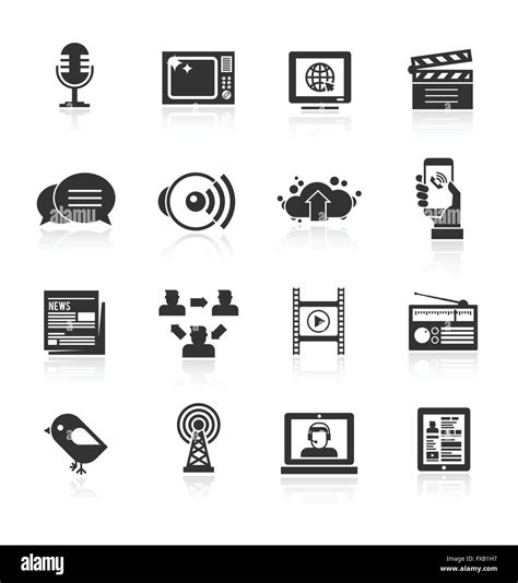 Media Icons Set Stock Vector Image And Art Alamy