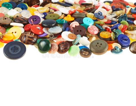 Pile Of Colorful Buttons Over White Stock Photo Image Of Assorted