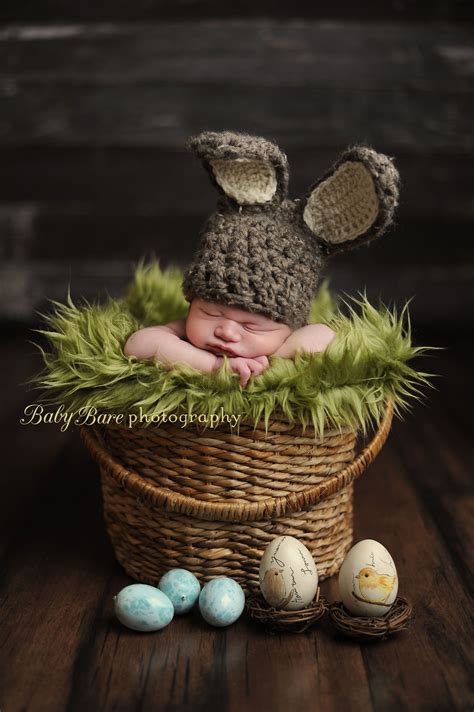 Happy Easter Easter Bunny Baby Bare Photography Baby Photoshoot Boy