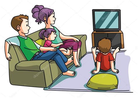 Família Assistindo Tv Tempo Vetor De Stock De ©indomercy2012 57501957