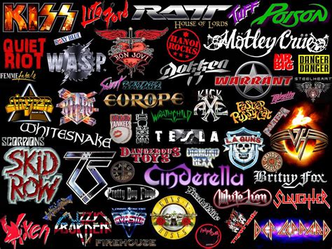Theglammetal 80s Glam Hair Metal Rock Band Logos Heavy Metal Music