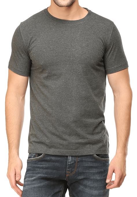 Men S Round Neck Plain T Shirt Charcoal Grey Regular Fit Wolfattire