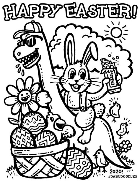 Free Happy Easter Coloring Page Dabu Doodles