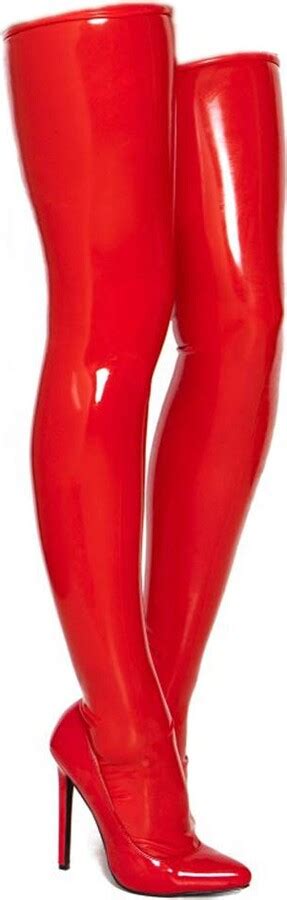 exlatex women s latex rubber thigh high long stockings large shopstyle lingerie and nightwear