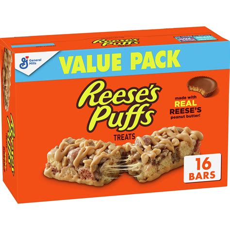 reese s puffs breakfast cereal treat bars peanut butter and cocoa 16 ct walmart business