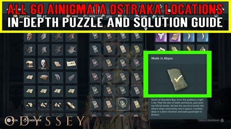 Assassin S Creed Odyssey All 60 Ainigmata Ostraka Locations And