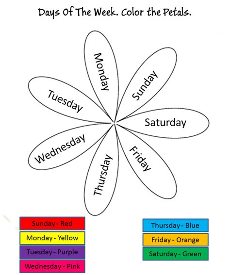 mathematics preschool days   week worksheet