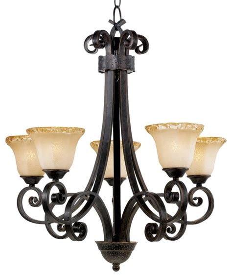 Cordelia Collection Five Light Bronze Chandelier Traditional