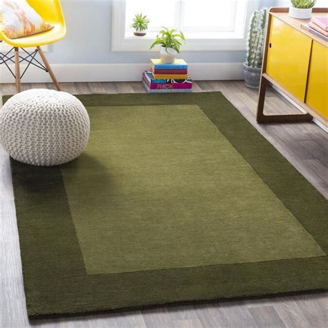 Surya Mystique 8 X 11 Olive Indoor Solid Handcrafted Area Rug In The