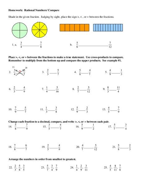 6th Grade Rational Numbers Worksheets