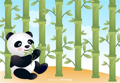 Free Panda With Bamboo Vector Background Download Free Vector Art