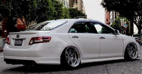 Custom Toyota Camry In Simple White Car Paint And Lower Look Street