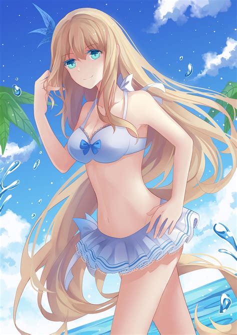 Wallpaper Illustration Long Hair Anime Girls Blue Eyes Cartoon