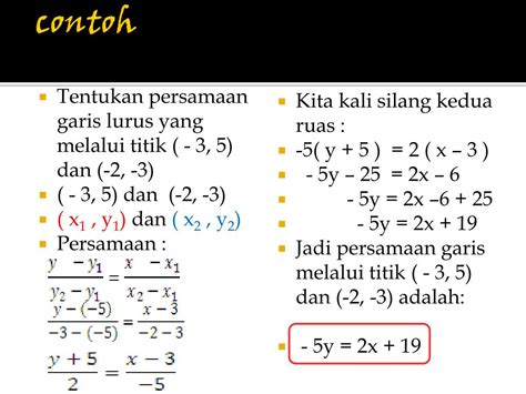 Contoh Soal Persamaan Garis Lurus Kelas 8 Berbagai Contoh